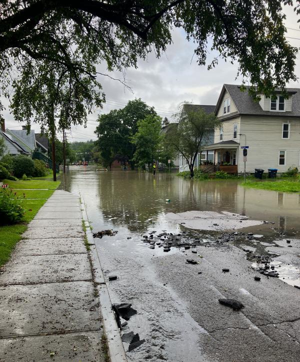 Flooded subdivision in Vermont